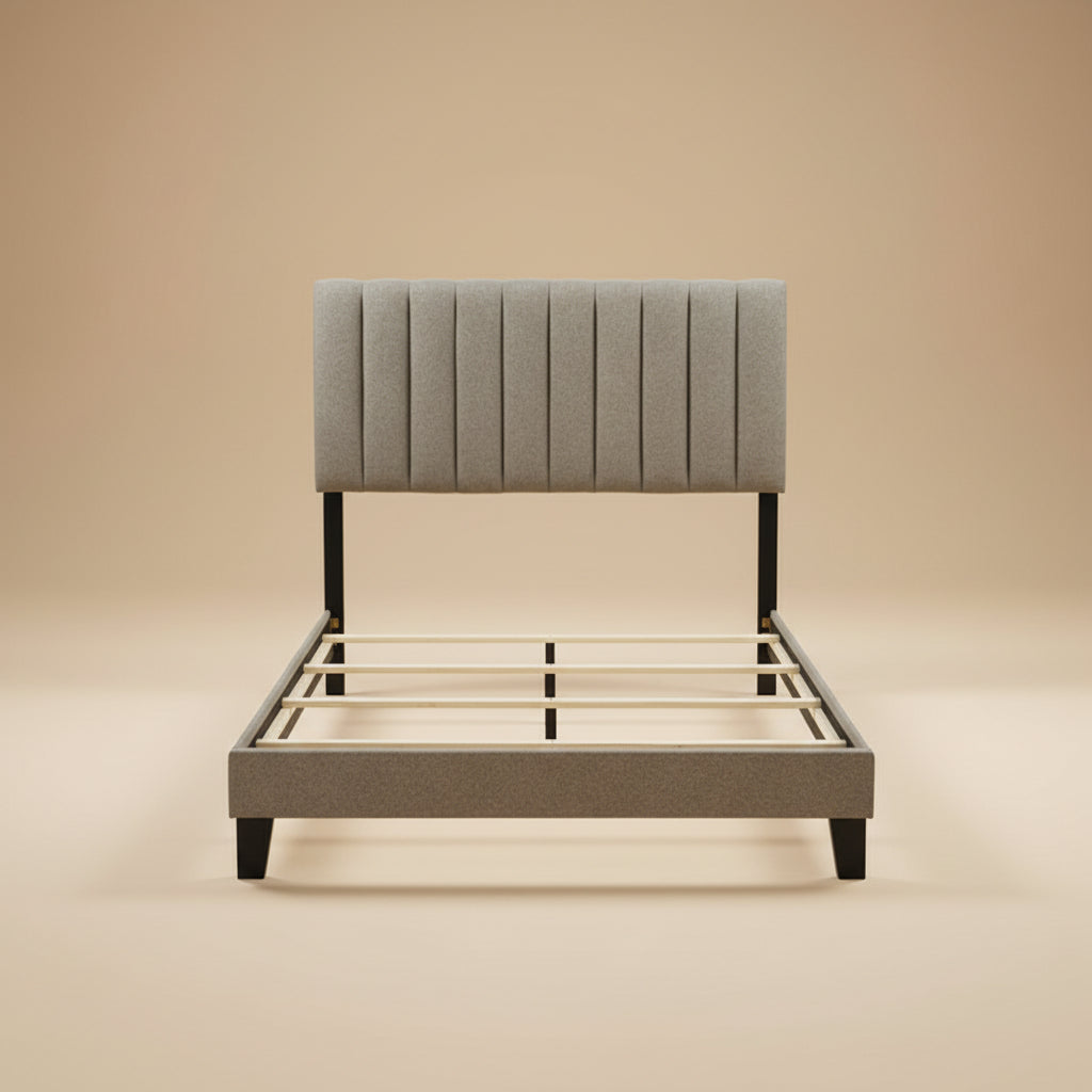 Altimari Walnut Fabric Queen Bed