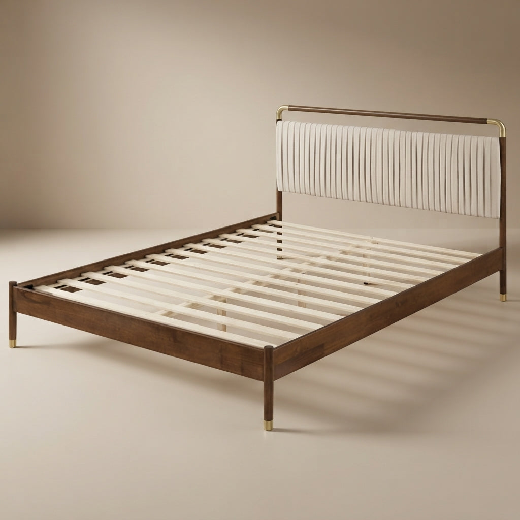 Ripley Walnut Fabric Queen Bed