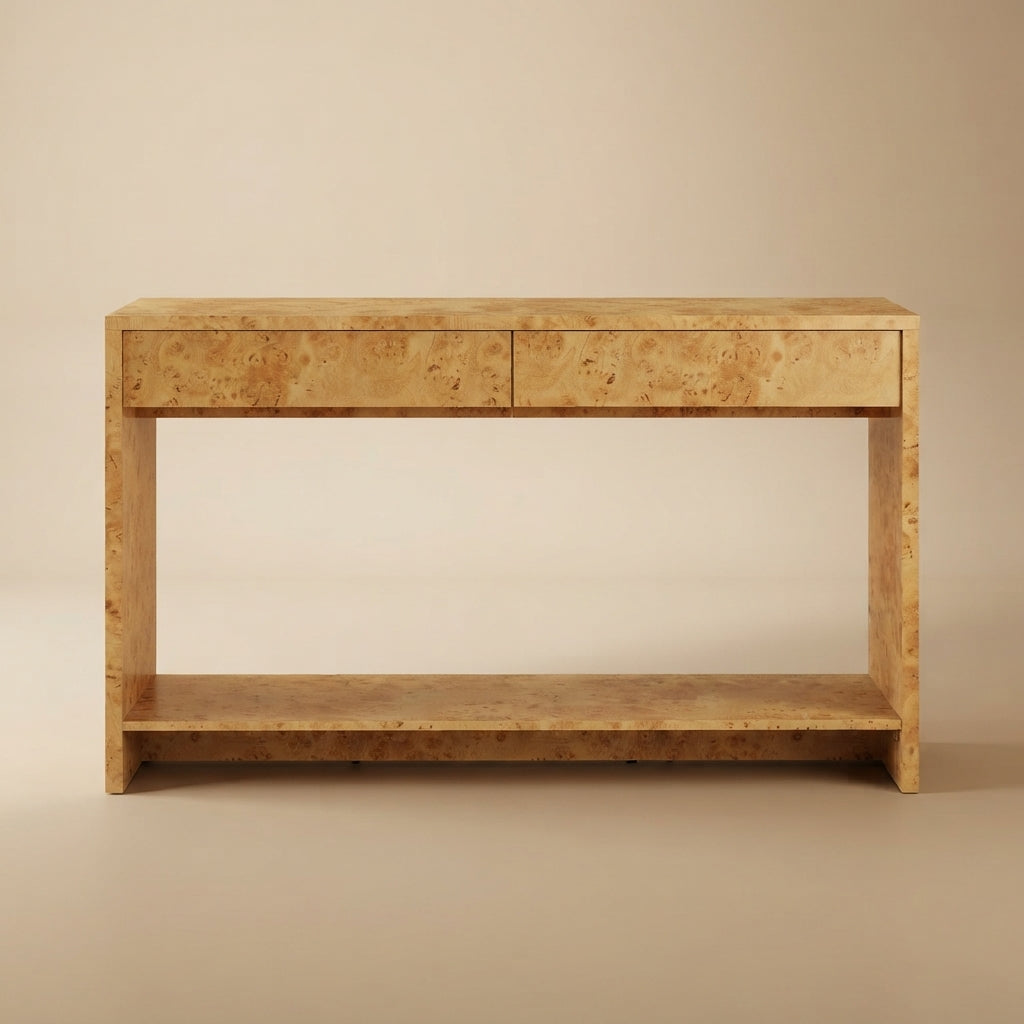 Hudson 2-Drawer Burl Wood Console Table by Modway
