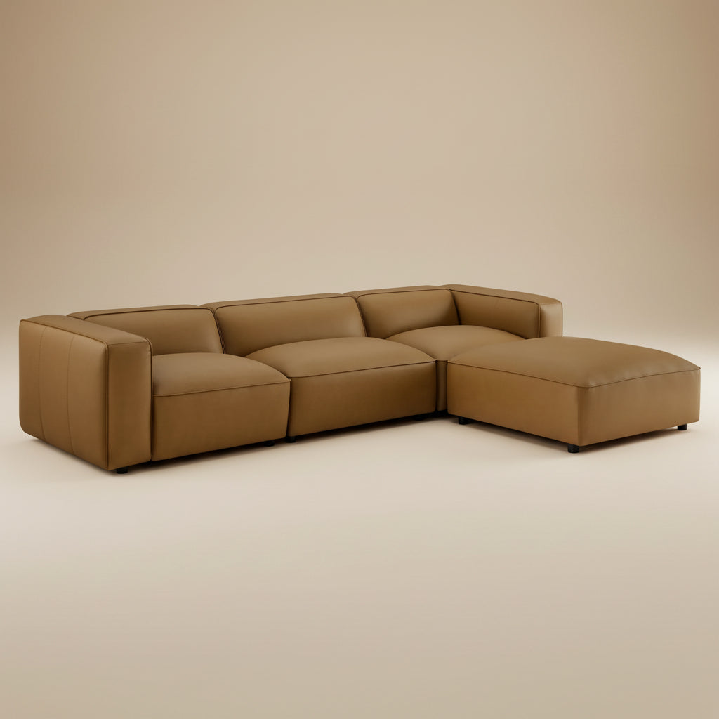 Auren 4-Piece Vegan Leather Modular Sofa Set by Modway