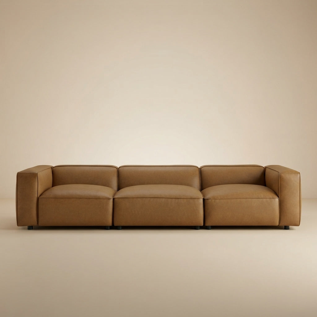 Auren 3-Piece Upholstered Vegan Leather Modular Sofa by Modway