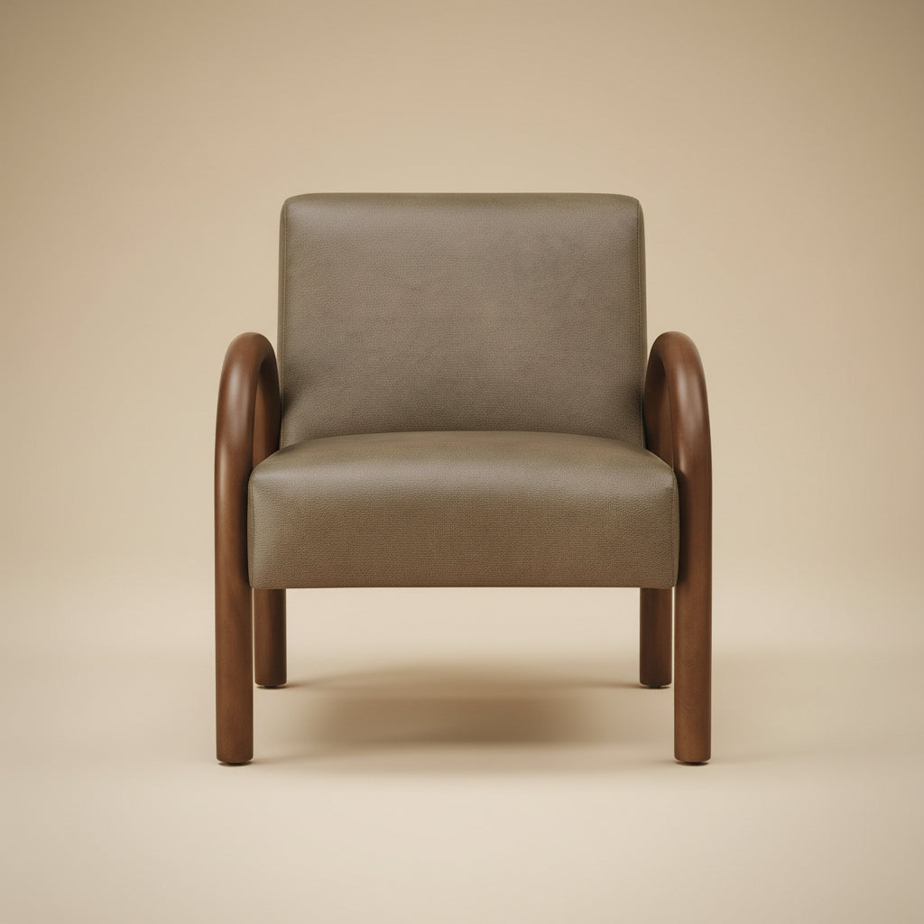 Lunet Faux Leather Upholstered Accent Chair by Modway