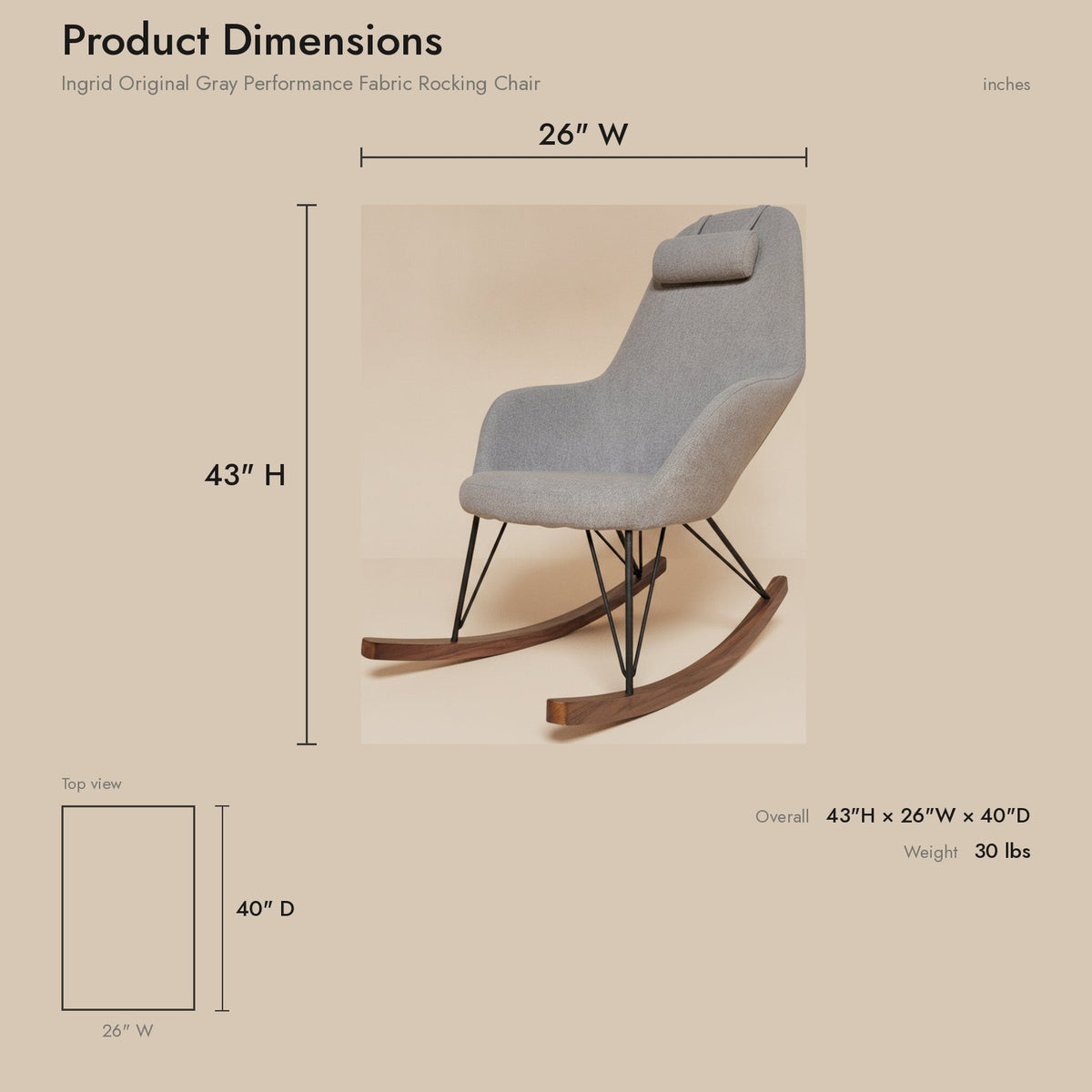Product dimensions diagram
