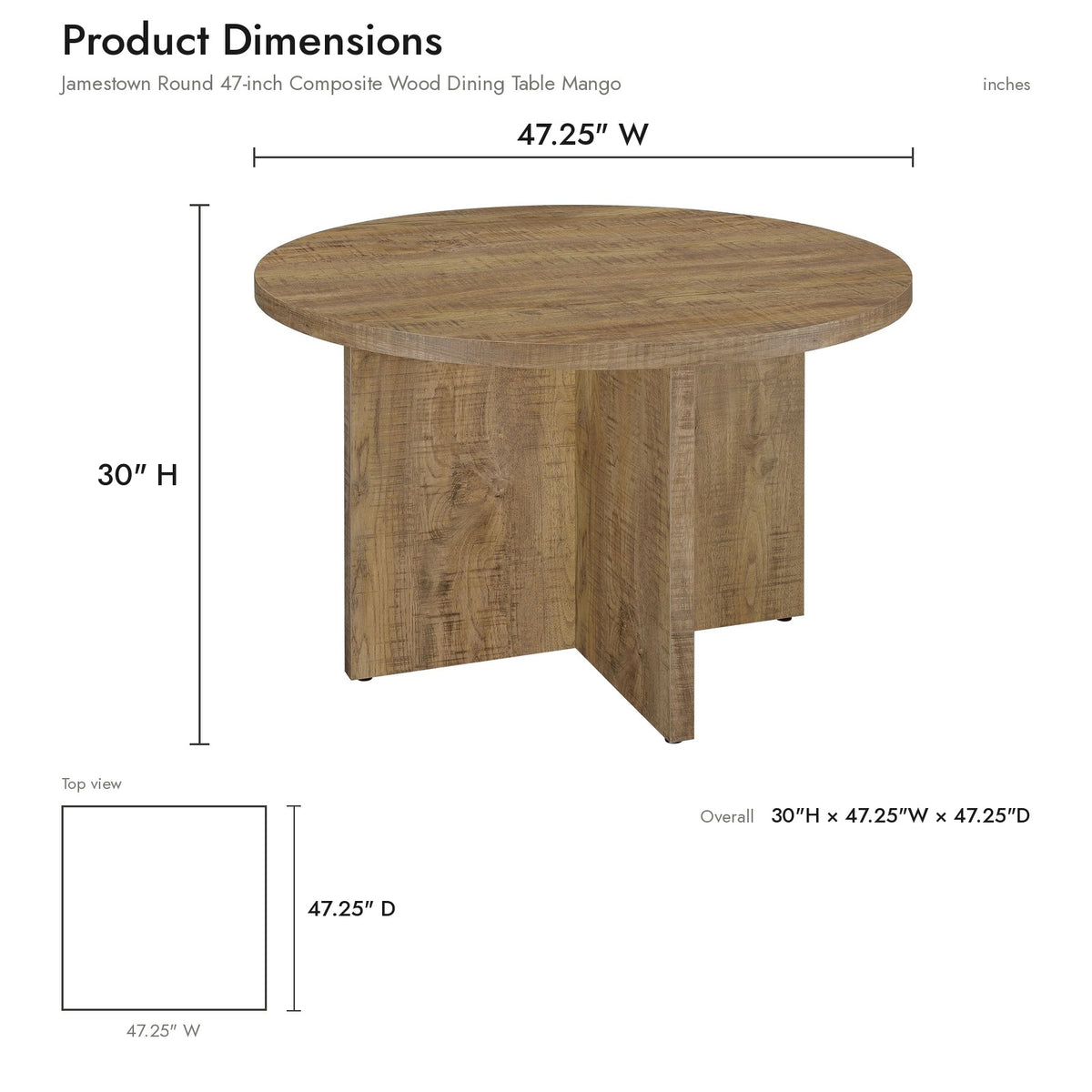 Product dimensions diagram
