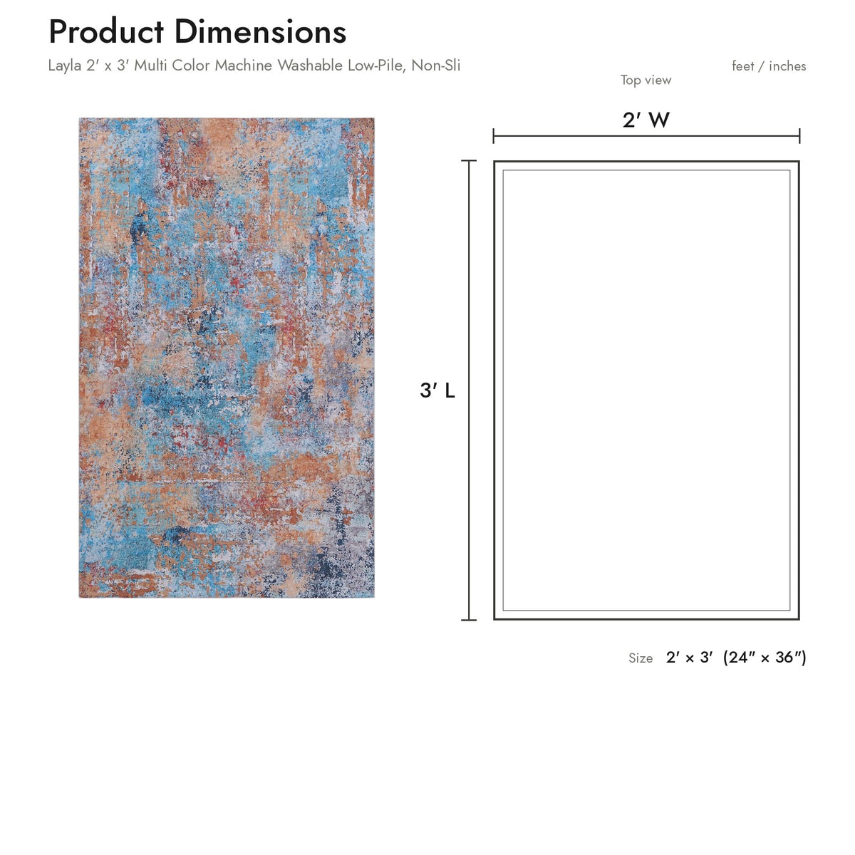 Product dimensions diagram