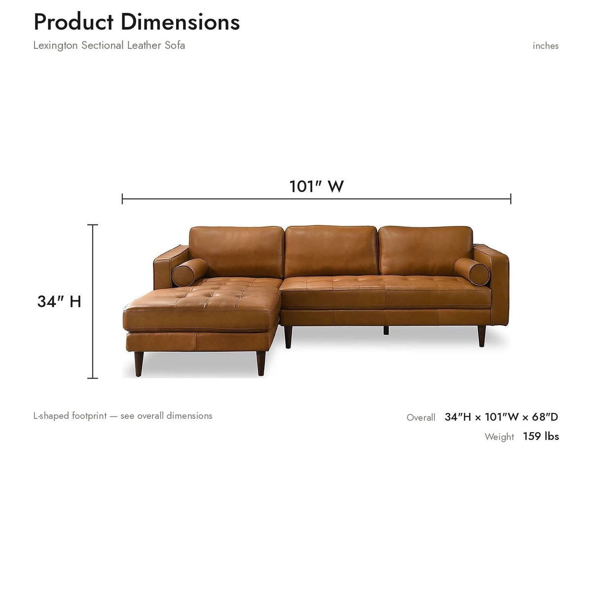 Product dimensions diagram