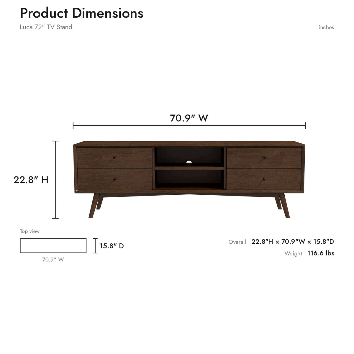 Product dimensions diagram