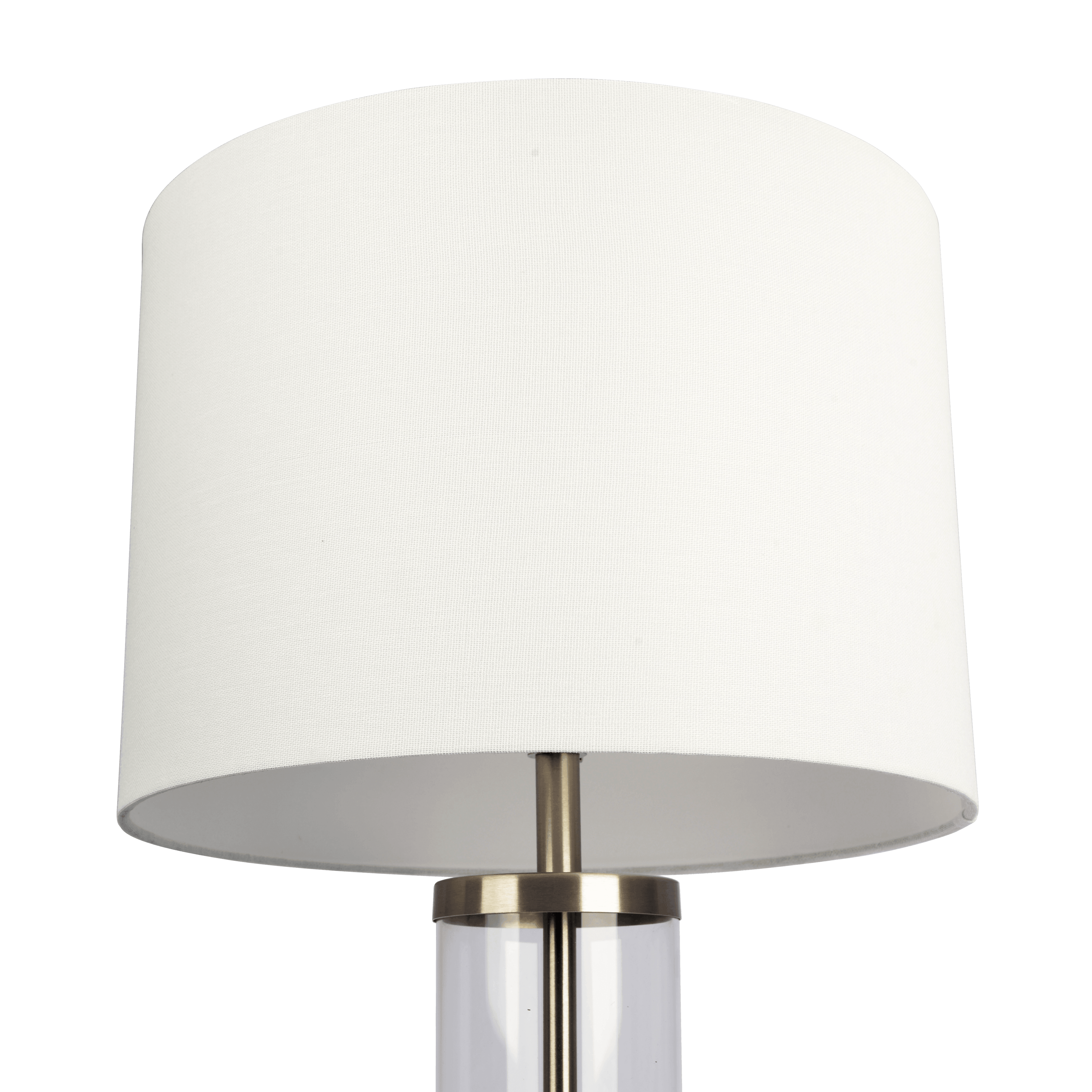 Gemstone Brushed Nickel Table Lamp with On/Off Switch Clear Glass Body Metal Base