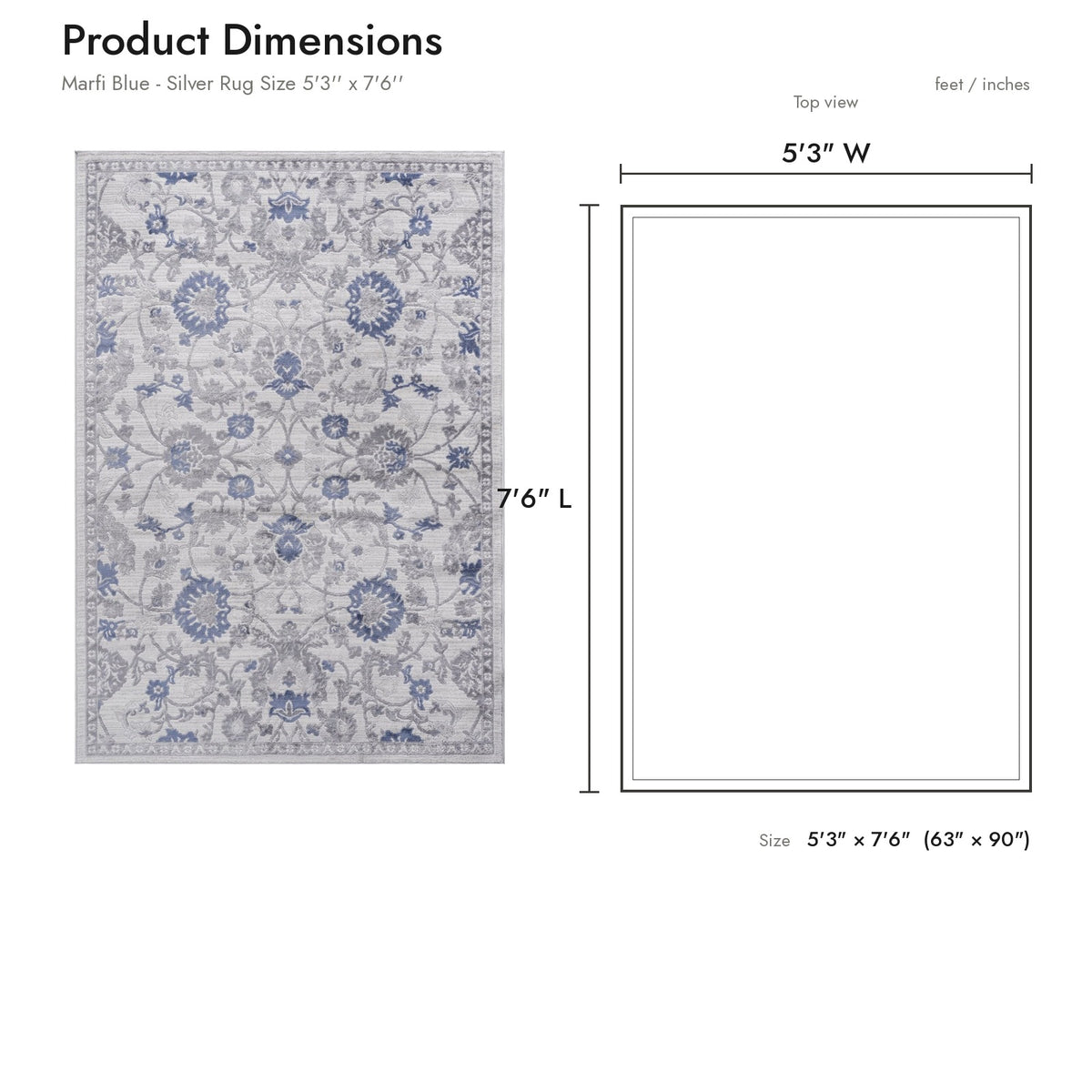 Product dimensions diagram