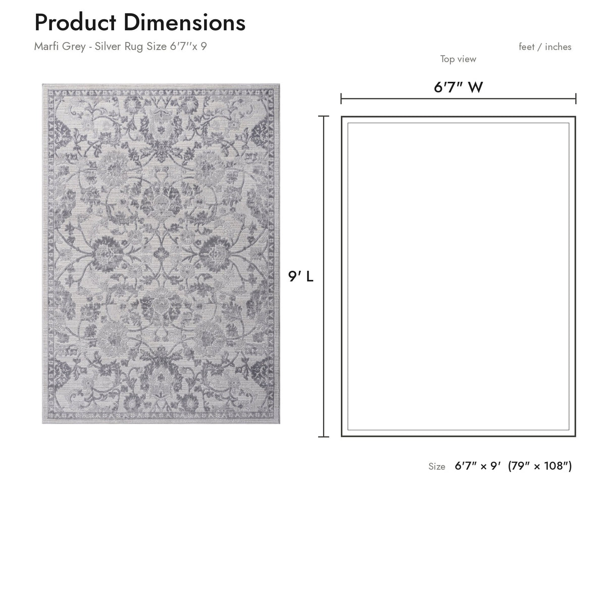 Product dimensions diagram
