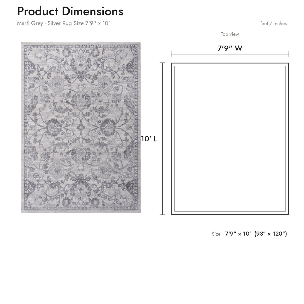 Product dimensions diagram