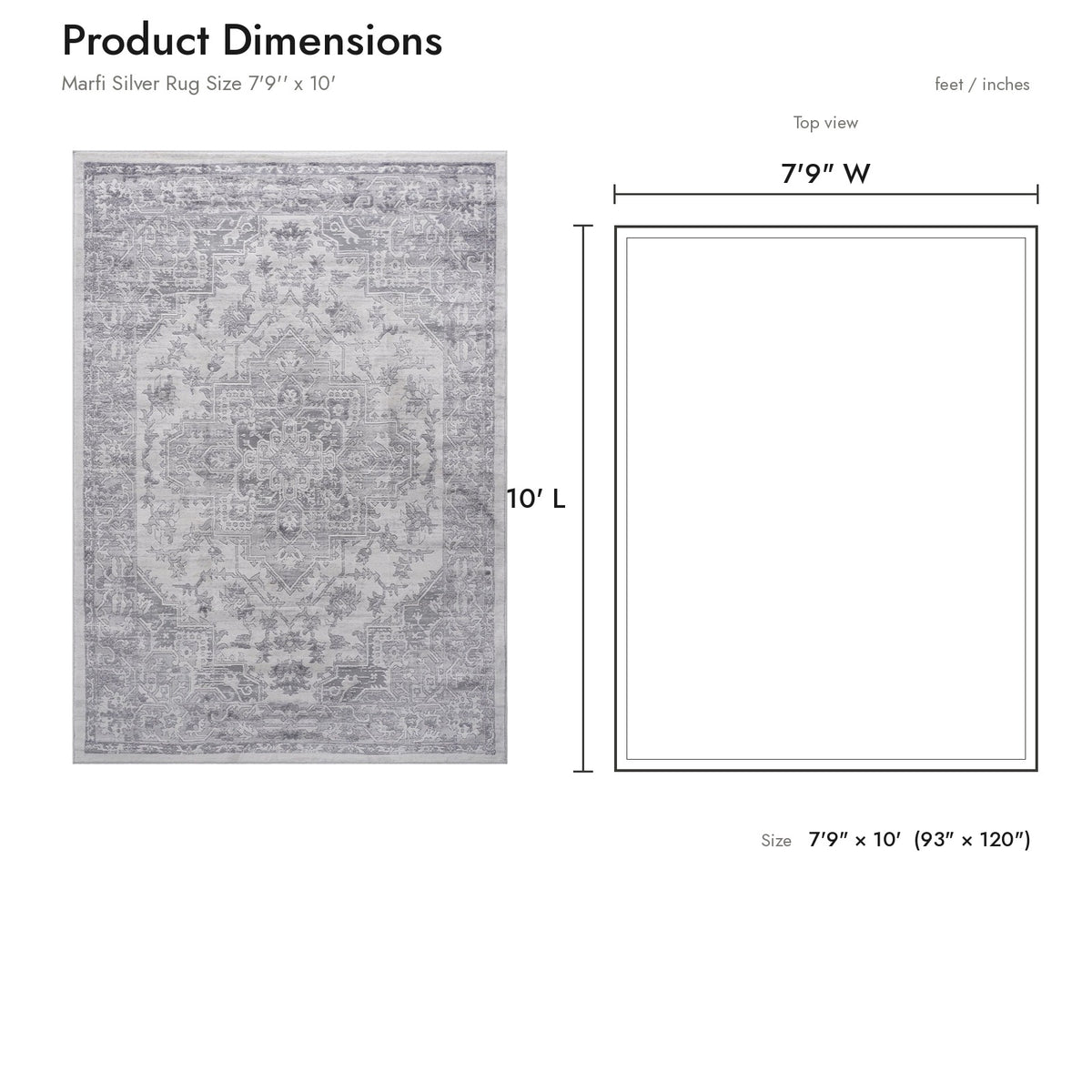 Product dimensions diagram