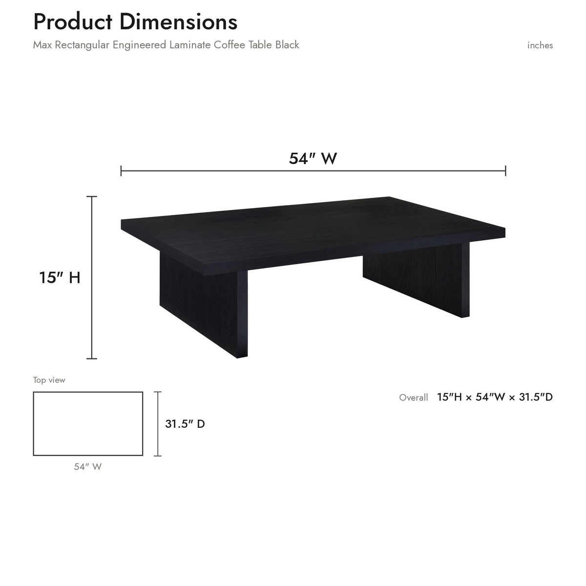 Product dimensions diagram
