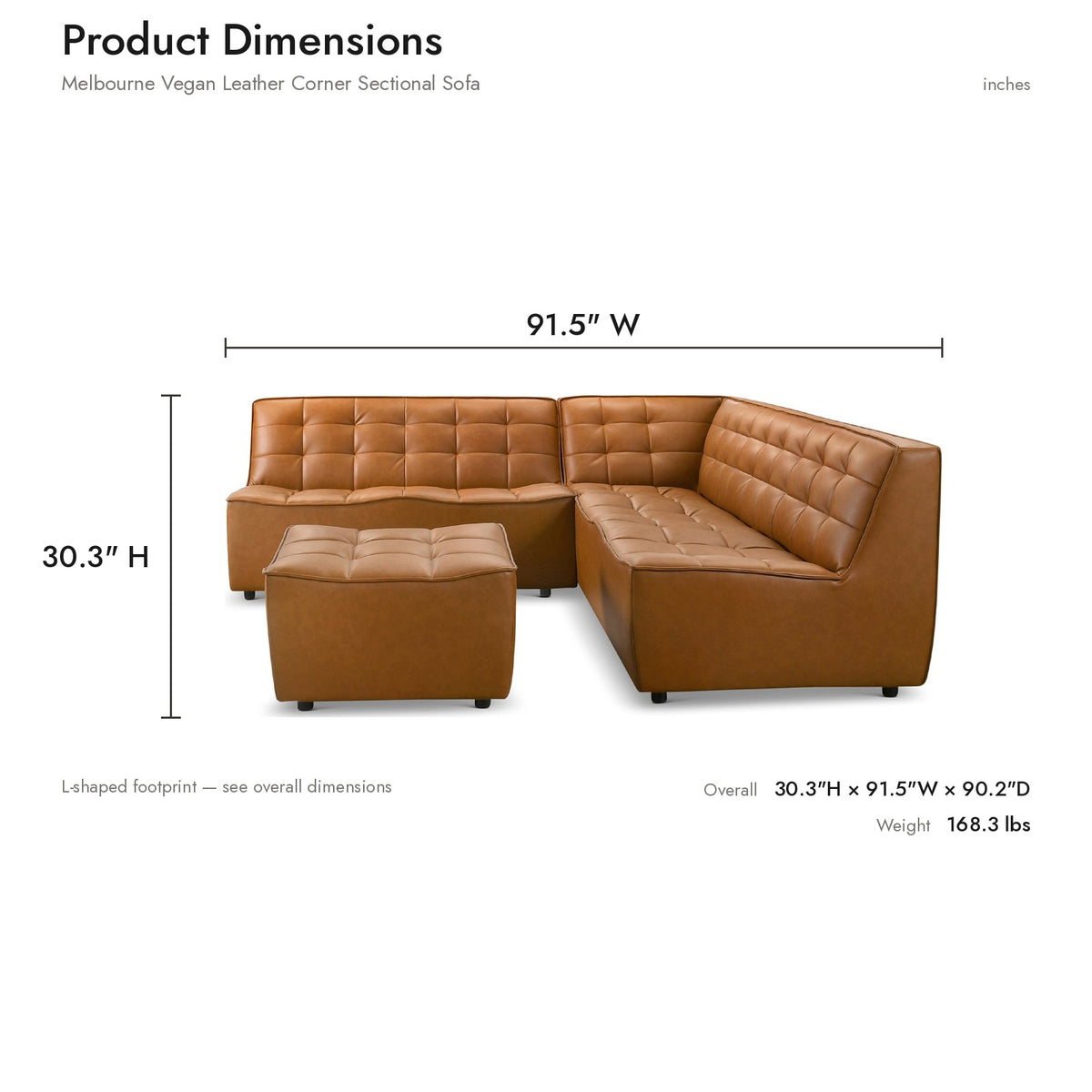 Product dimensions diagram