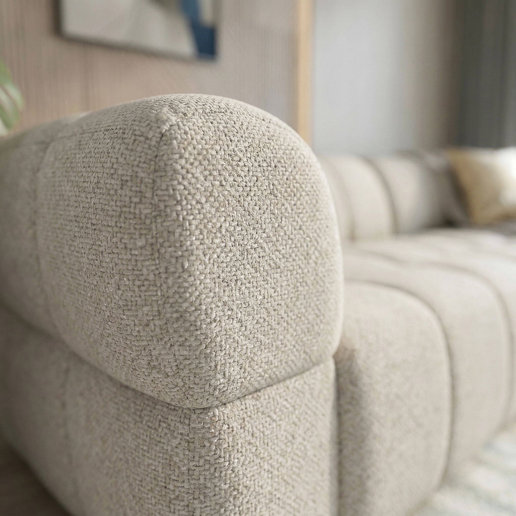 Revel Light Brown Chenille PWR Slider Sofa