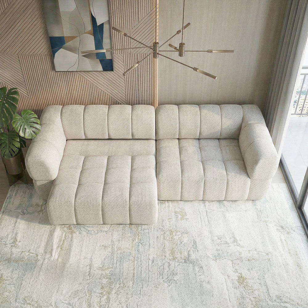 Revel Light Brown Chenille PWR Slider Sofa