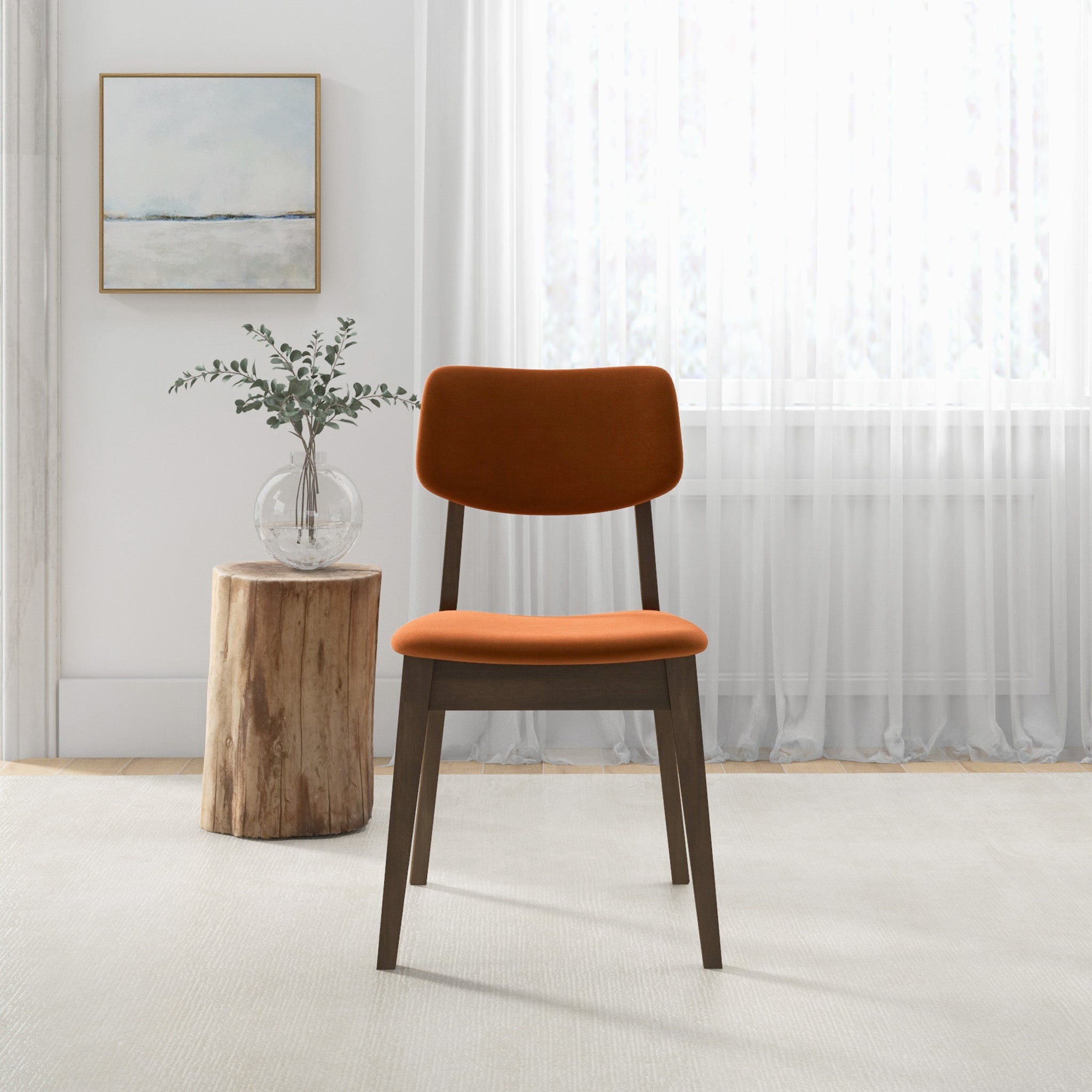 Abbott Burnt Orange Velvet Dining Chair - Set of 2