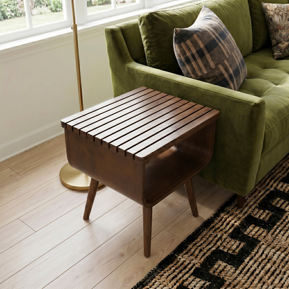 Agora Solid Wood End Table in Walnut