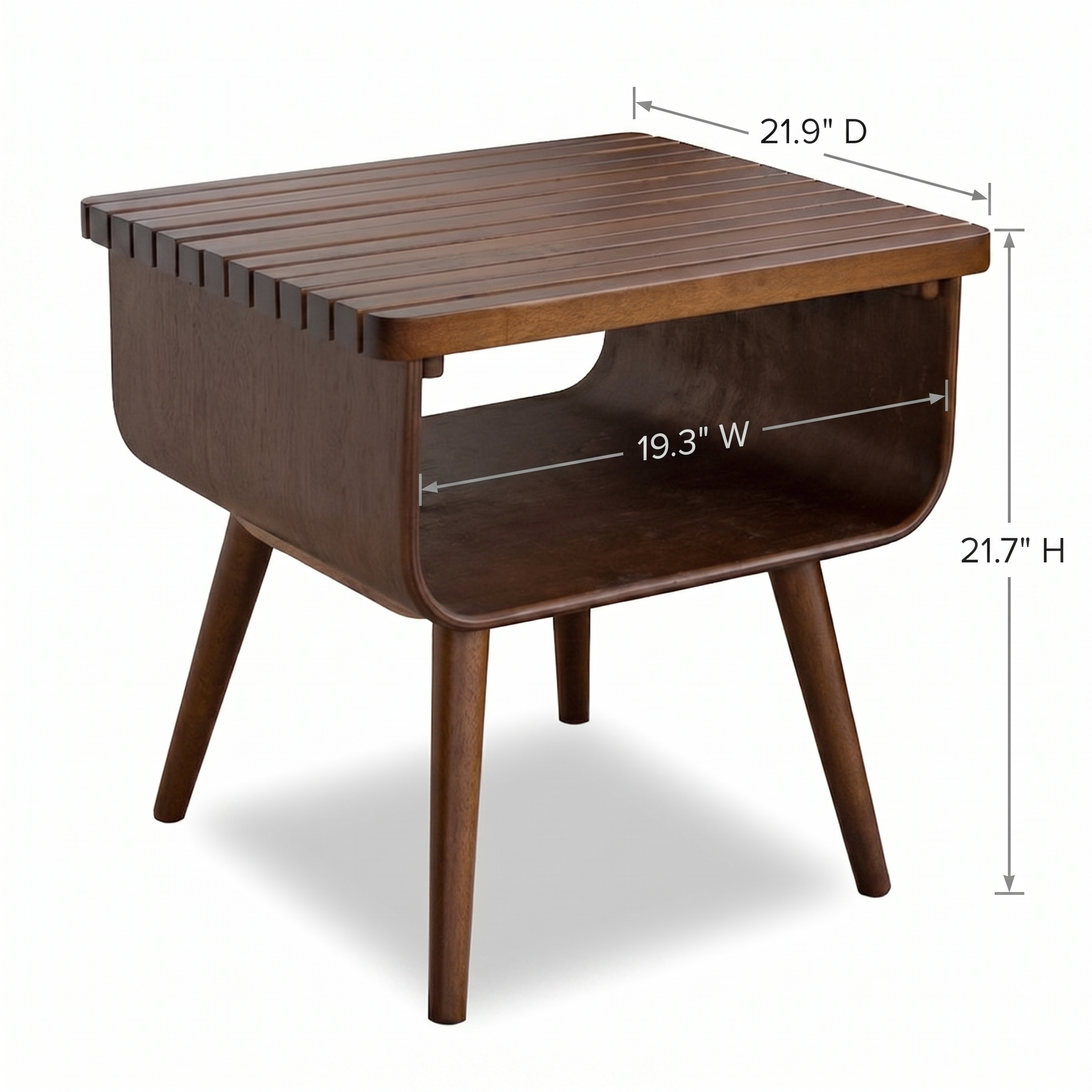 Agora Solid Wood End Table in Walnut