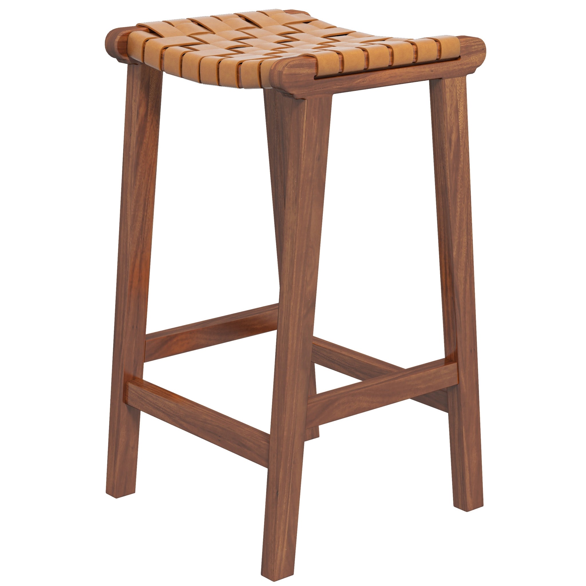 Andaman Tan Leather Bar Stool