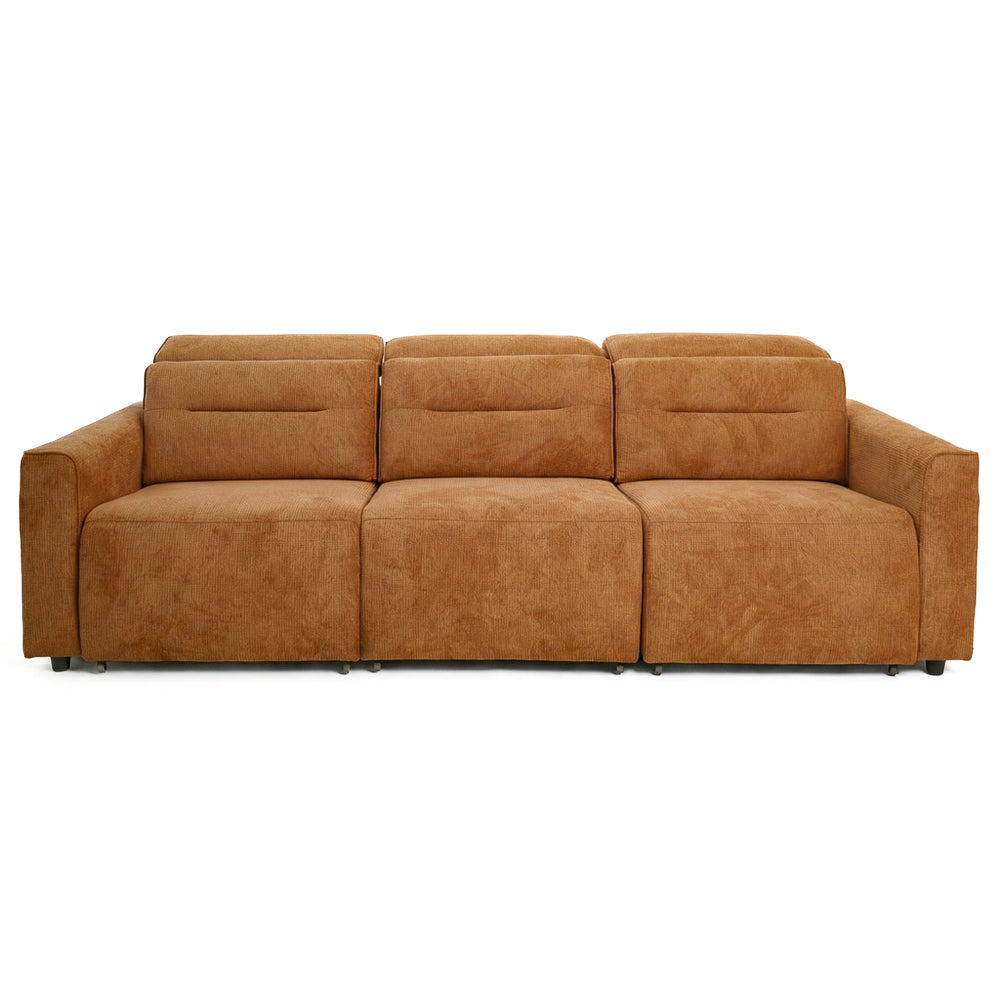 Archie Burnt Orange Fabric Power Slider Sofa