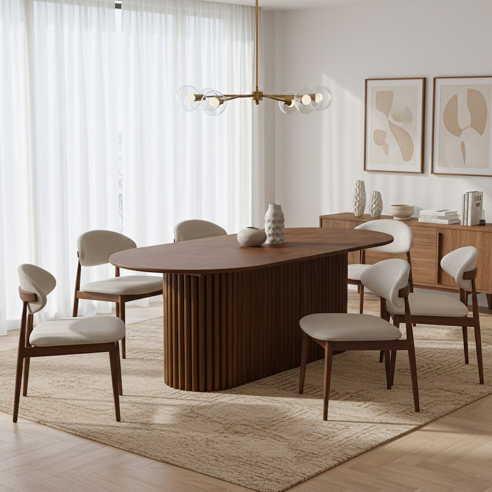 Ariel Walnut Oval Dining Table