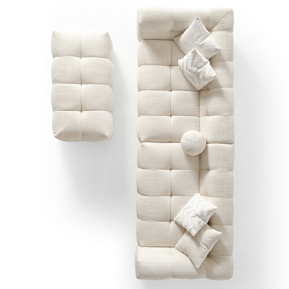 Aris Ivory Chenille Modular Sectional Sofa