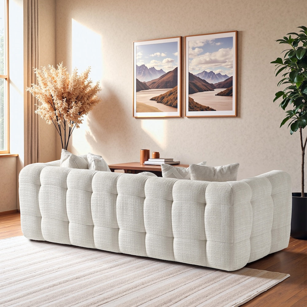 Aris Ivory Chenille Sofa