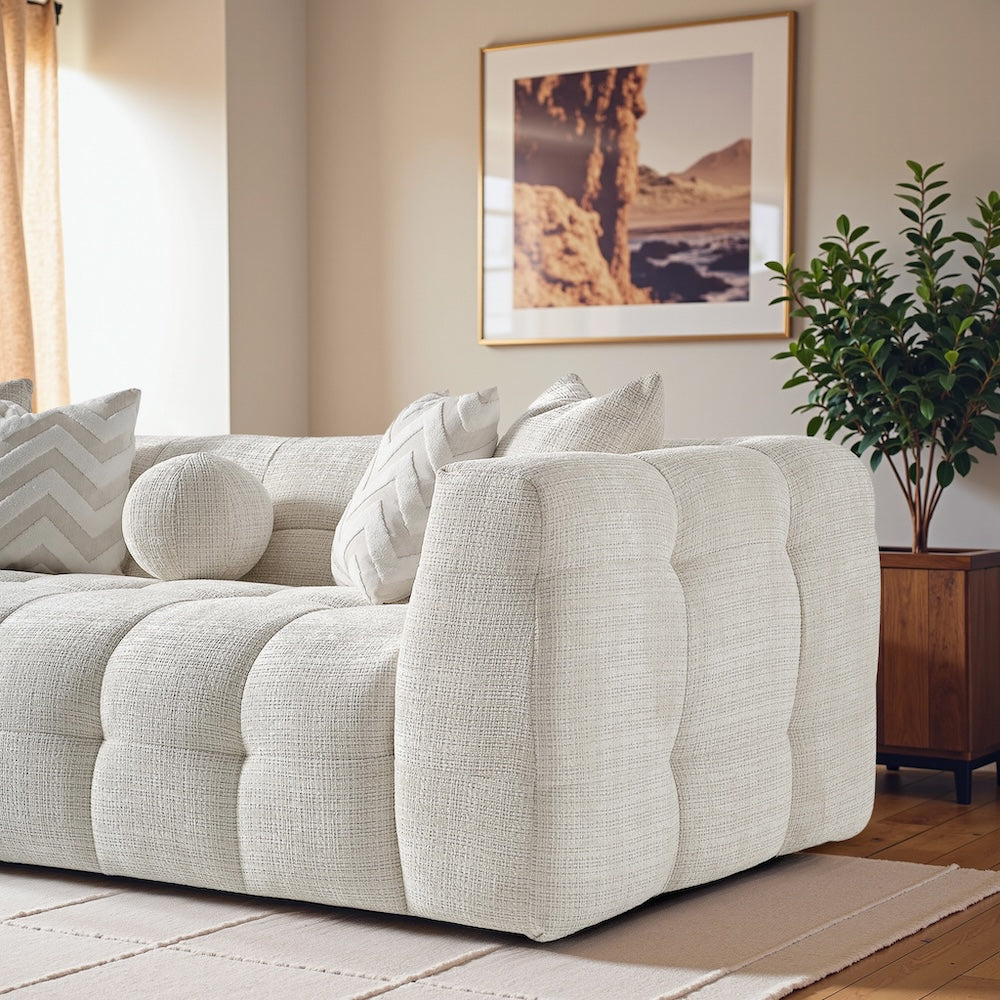 Aris Ivory Chenille Sofa