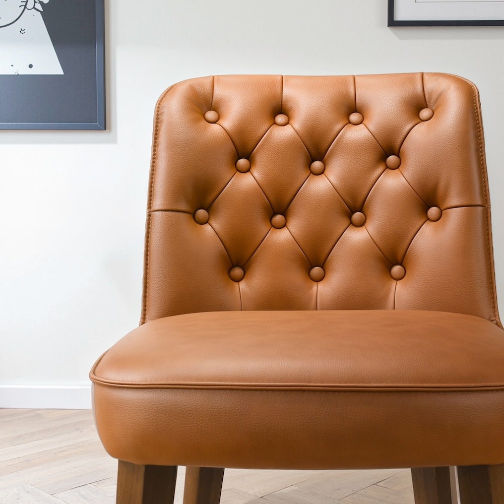 Arlo Cognac Vegan Leather Counter Stool