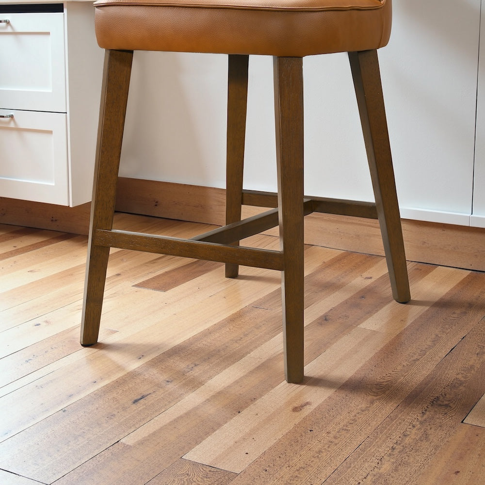 Arlo Cognac Vegan Leather Counter Stool