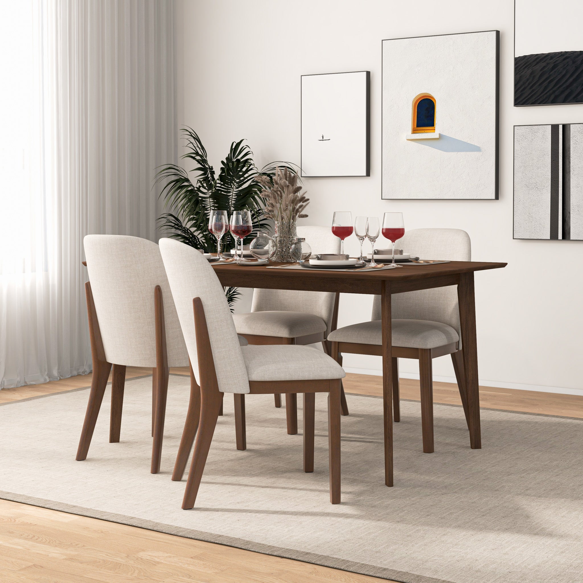 Belfast Beige Fabric Dining Chair - Set of 2