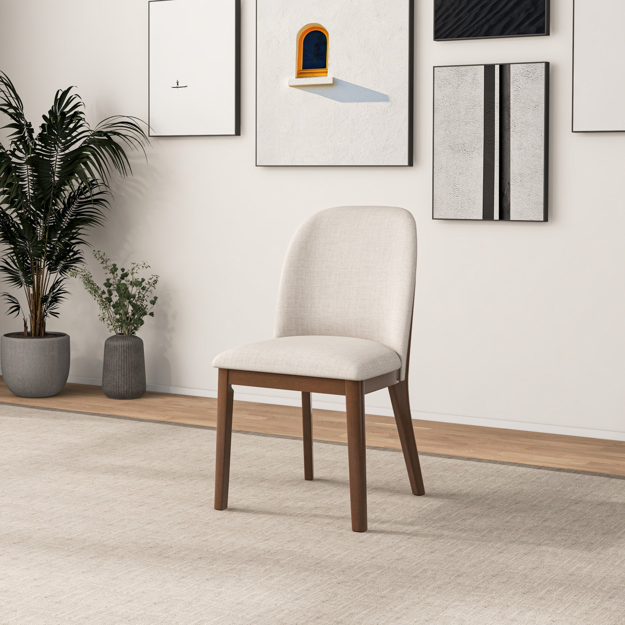 Belfast Beige Fabric Dining Chair - Set of 2
