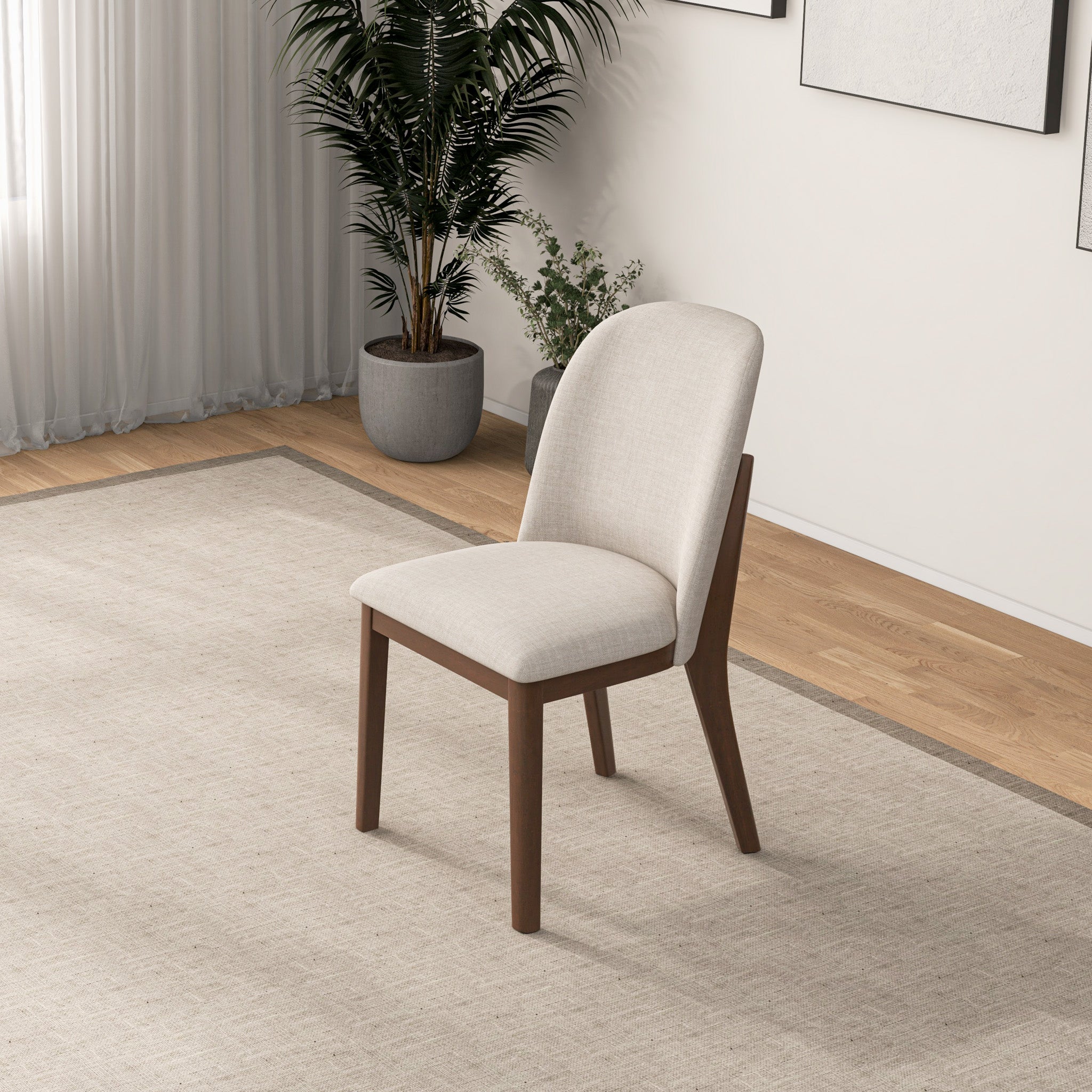 Belfast Beige Fabric Dining Chair - Set of 2