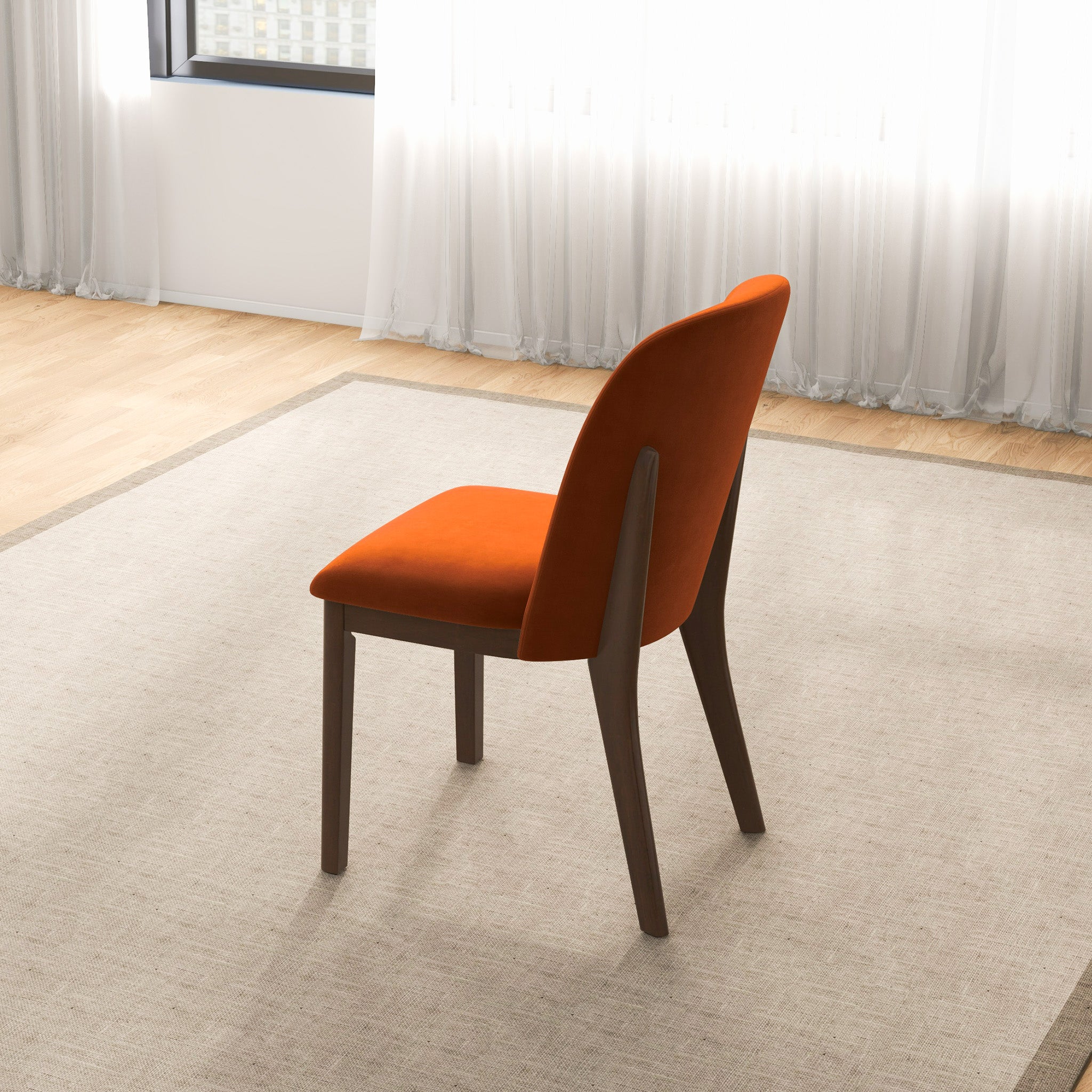Belfast Burnt Orange Velvet Dining Chair - Set of 2