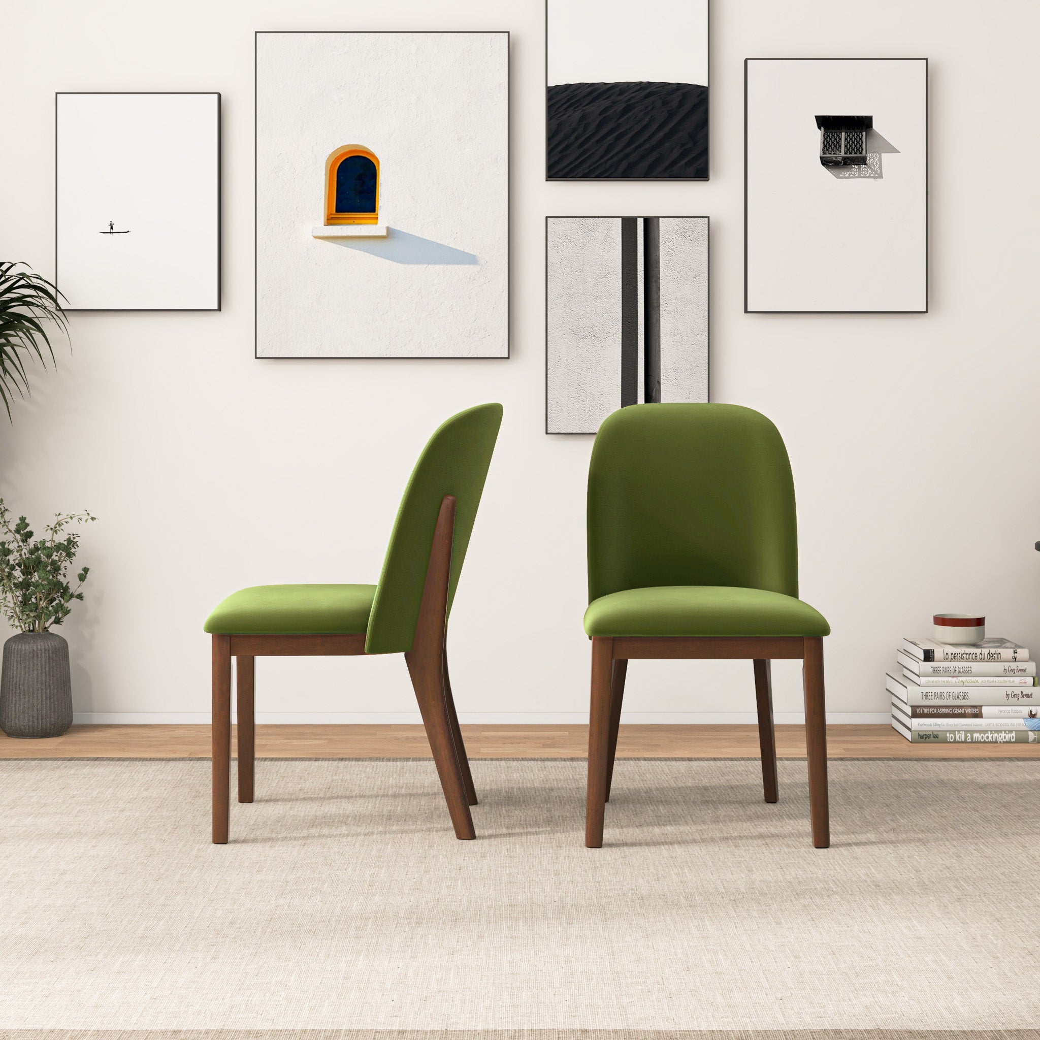 Belfast Green Velvet Dining Chair - Set of 2