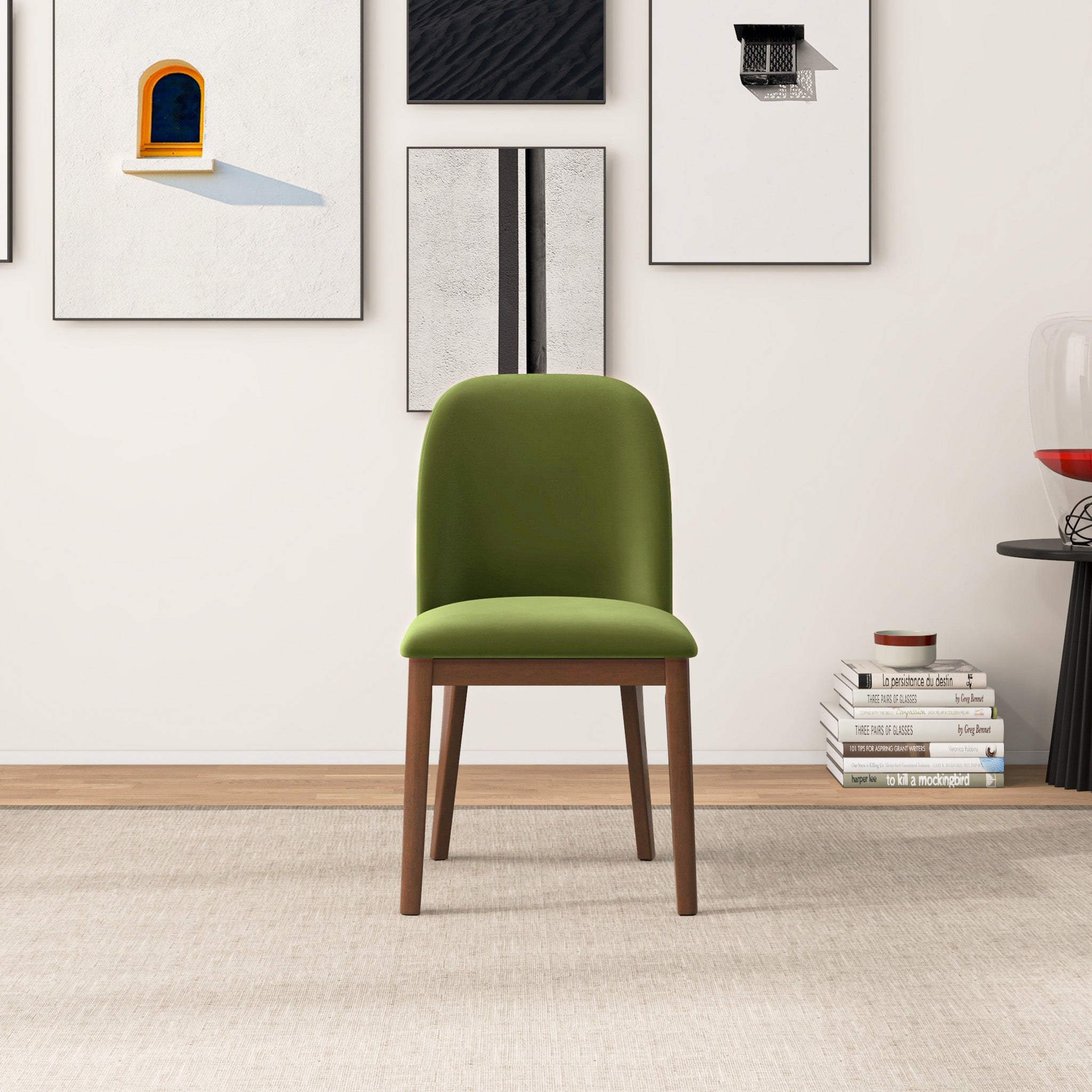 Belfast Green Velvet Dining Chair - Set of 2