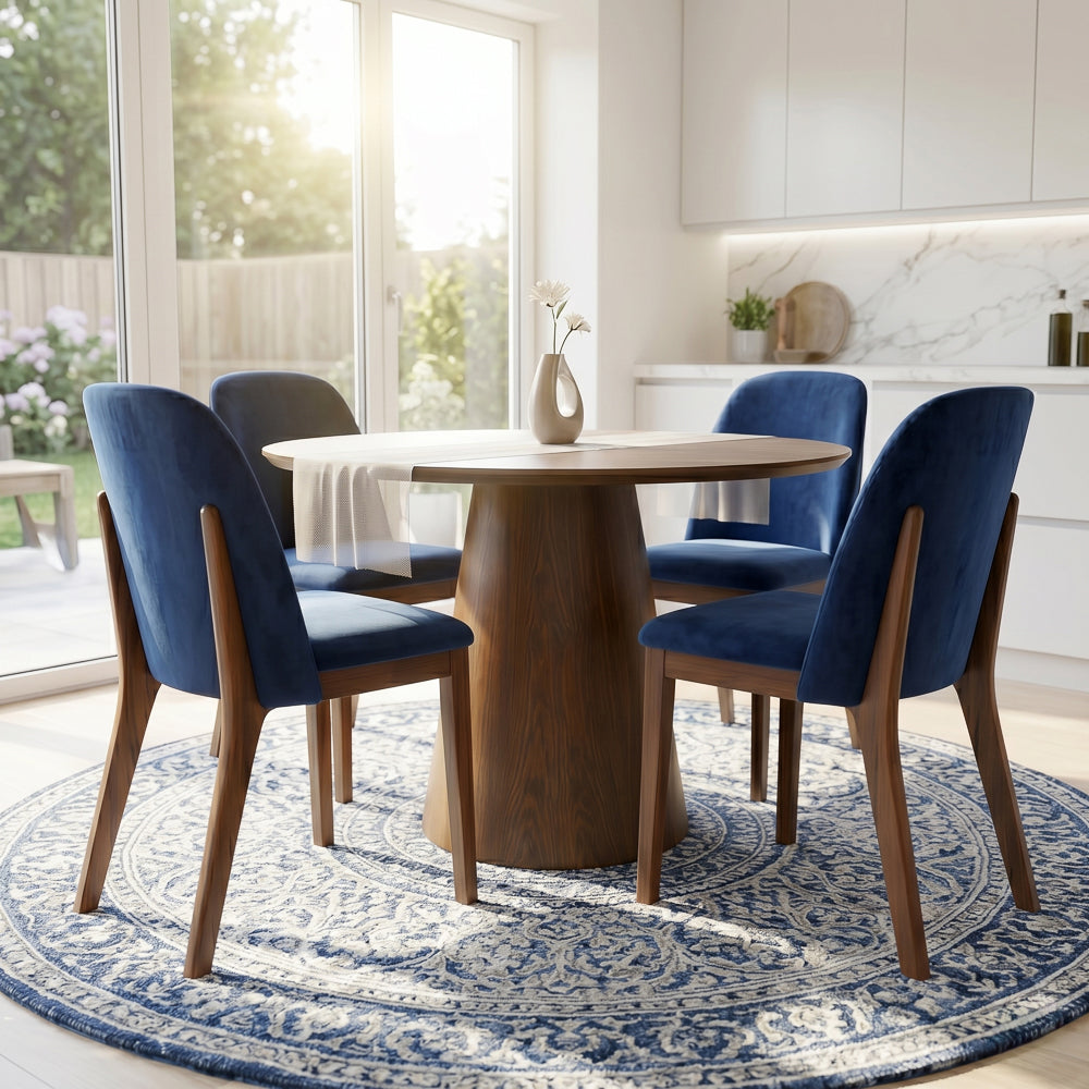 Belfast Navy Blue Velvet Dining Chair - Set of 2