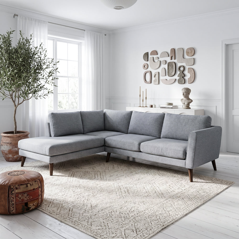 Bexley Grey Sectional Sofa Left Facing Chaise