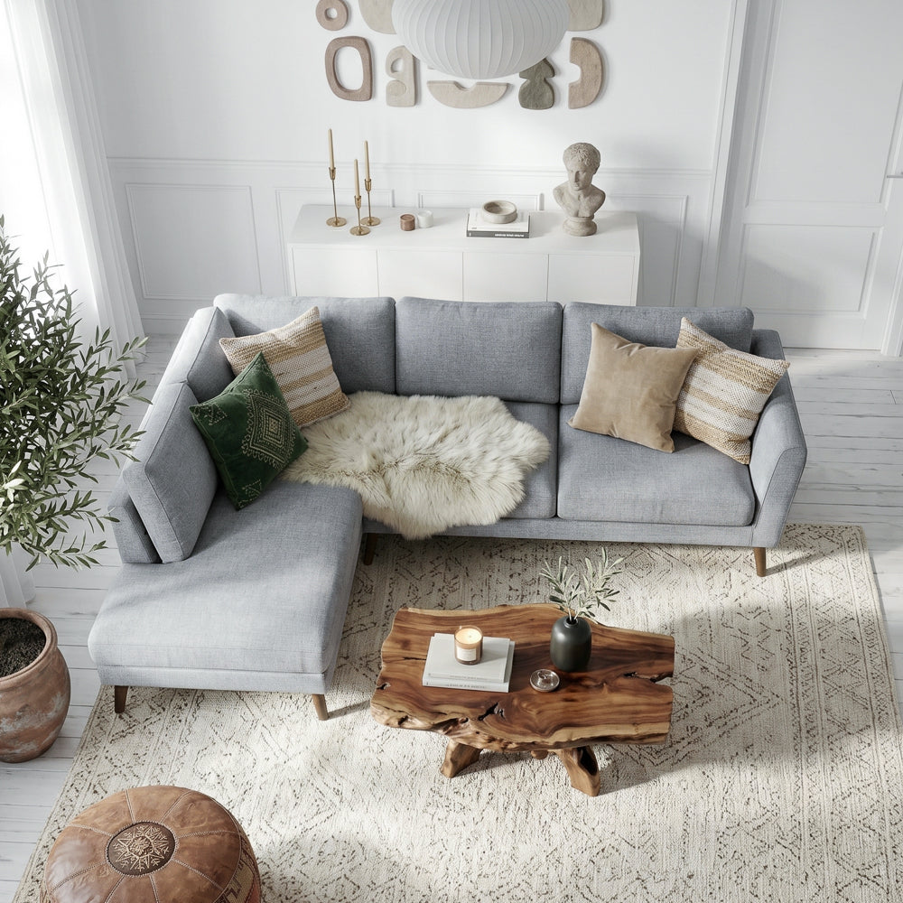 Bexley Grey Sectional Sofa Left Facing Chaise