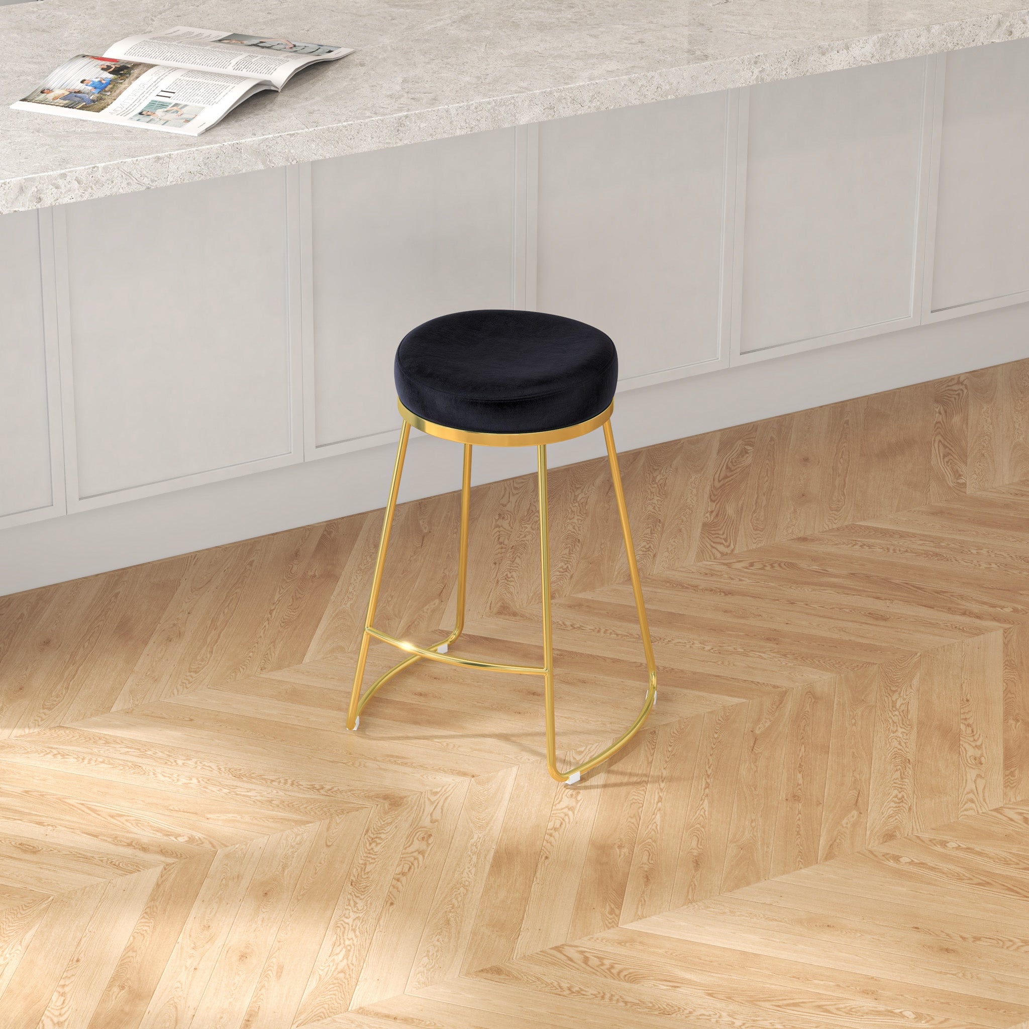 Bissel Black Velvet Counter Stool