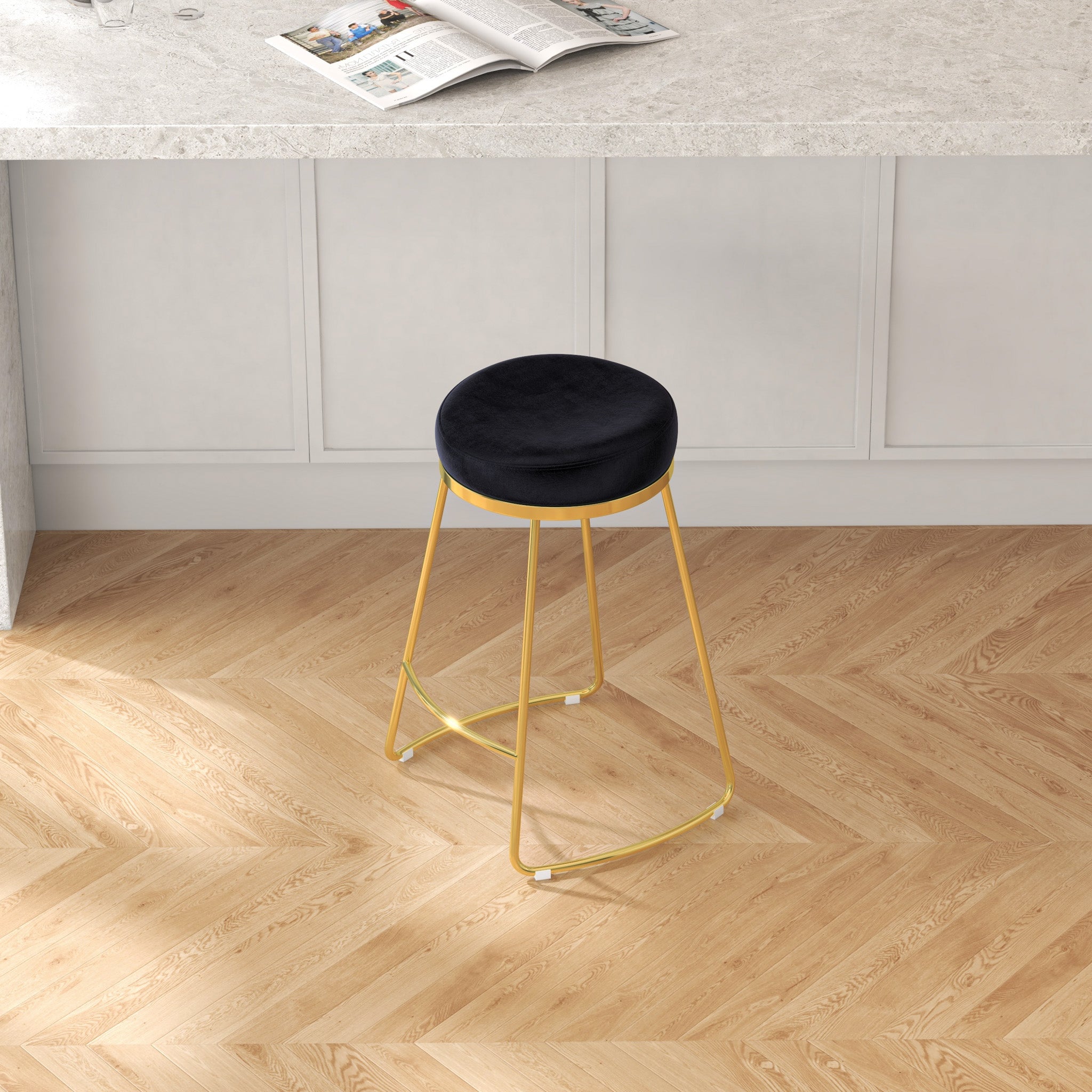 Bissel Black Velvet Counter Stool