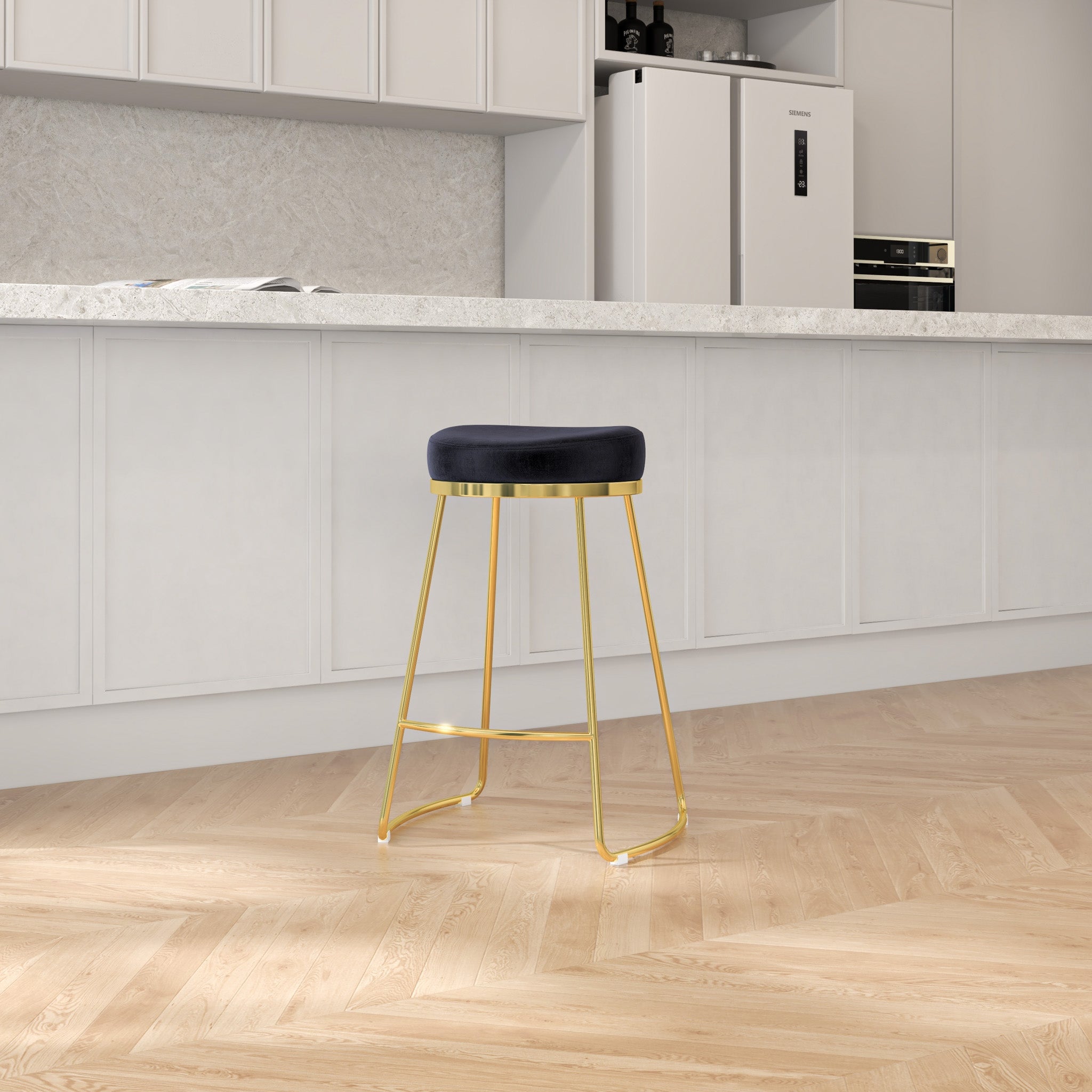 Bissel Black Velvet Counter Stool