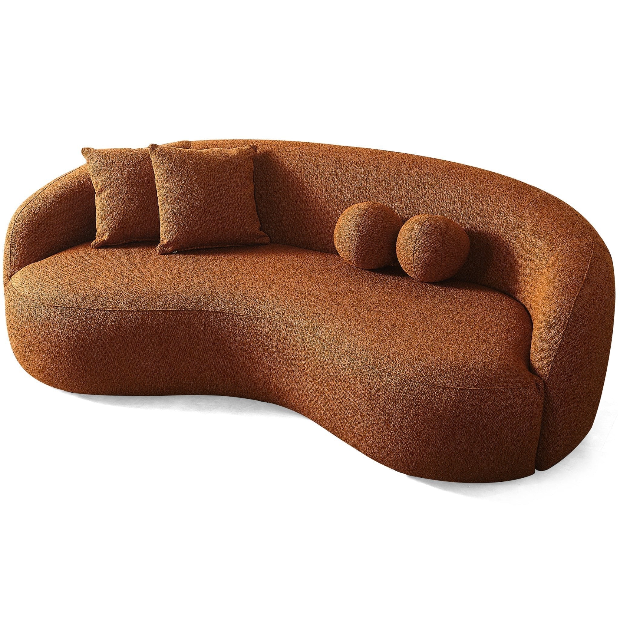 Blair Orange Boucle Japandi Sofa