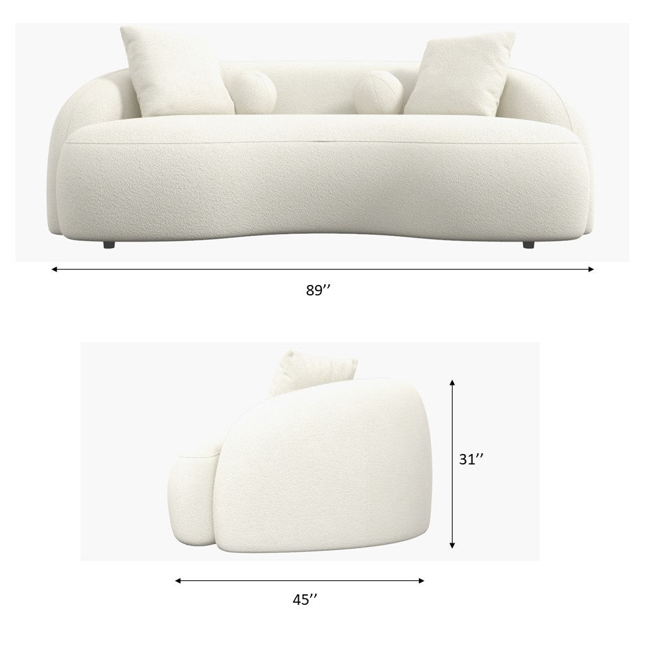 Blair Orange Boucle Japandi Sofa