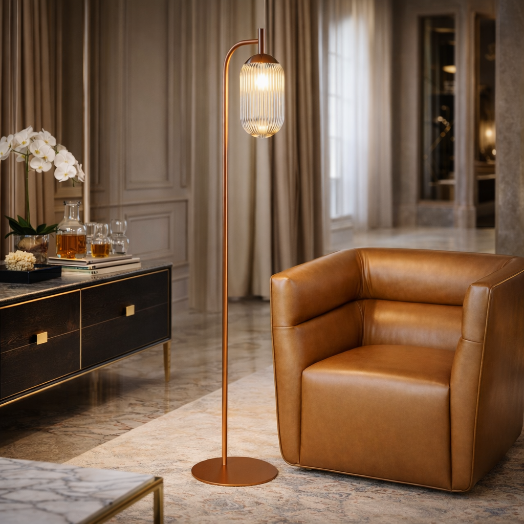 Blaze Floor Lamp - Bronze + Clear