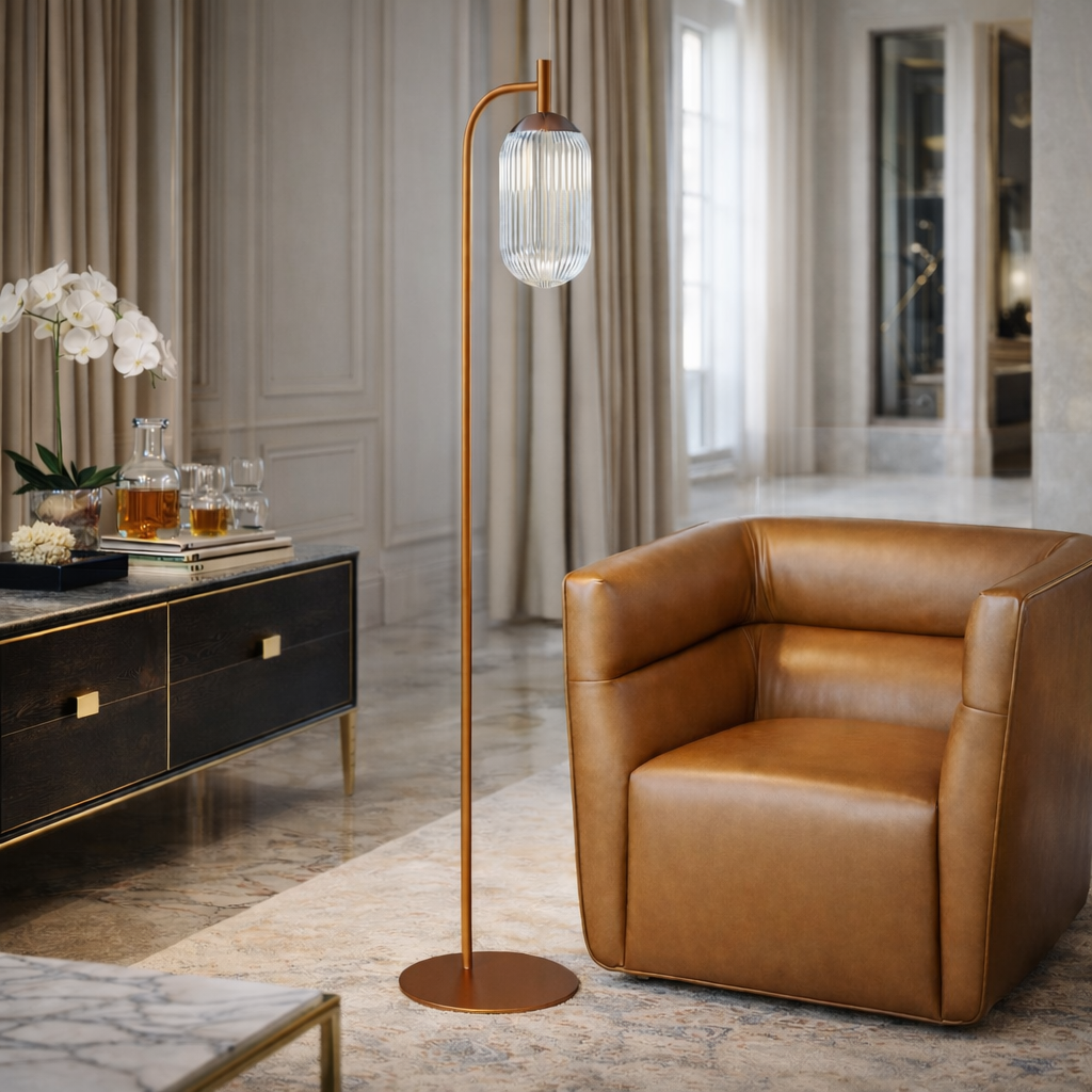 Blaze Floor Lamp - Bronze + Clear