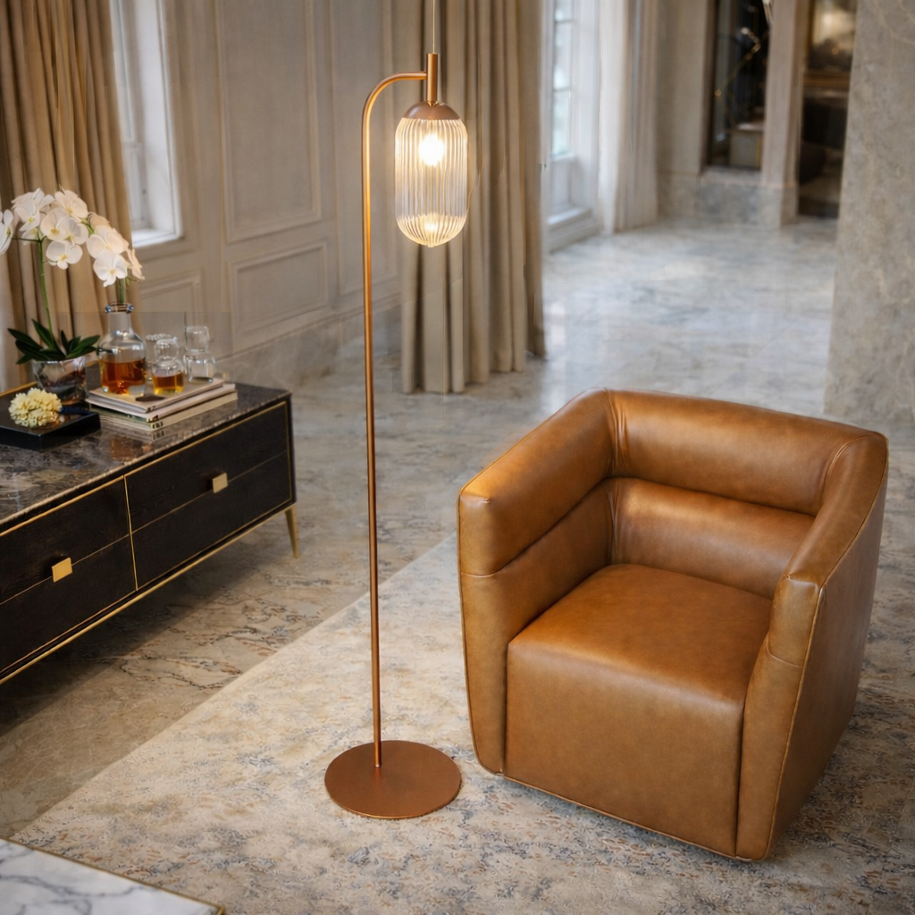 Blaze Floor Lamp - Bronze + Clear