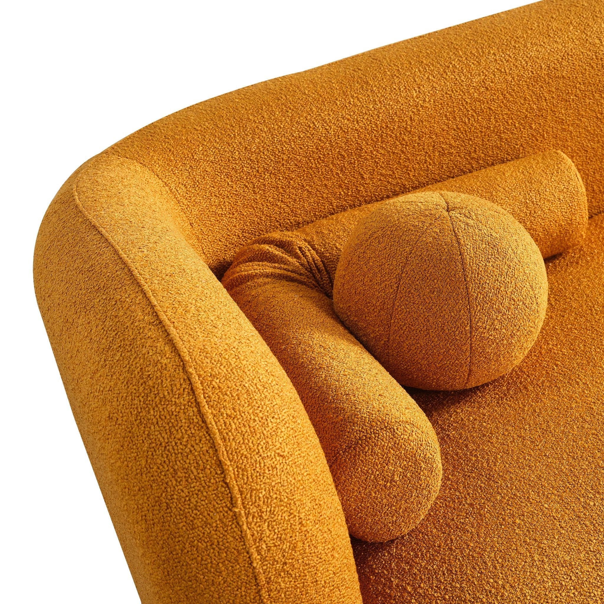 Bodrum Dark Yellow Boucle Curved Sofa