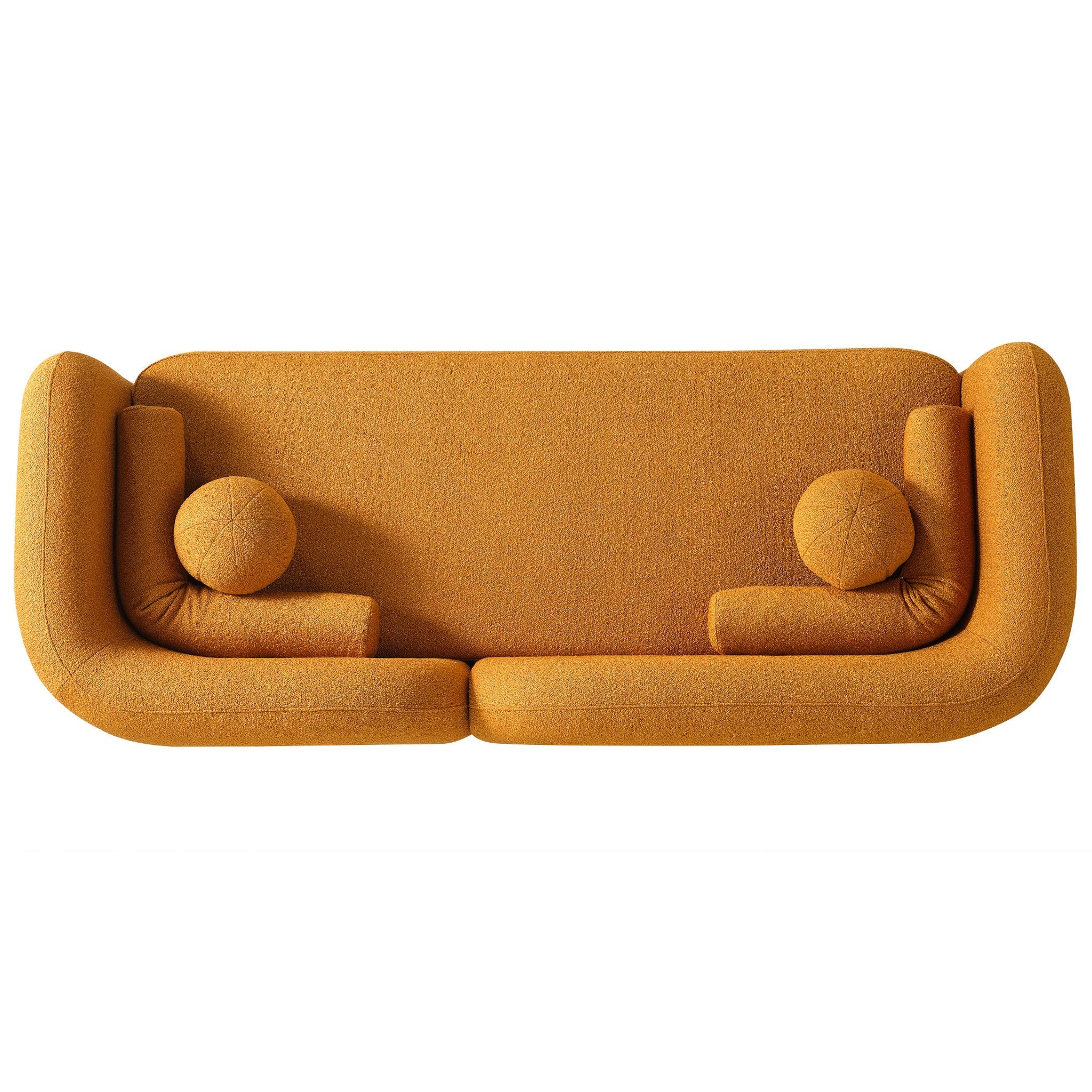 Bodrum Dark Yellow Boucle Curved Sofa